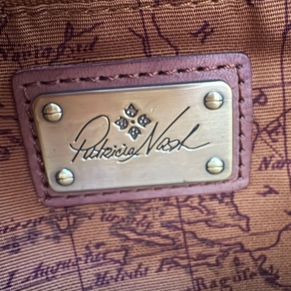 Patricia Nash Brown Leather Backpack with Map Print - Picture 3 of 12